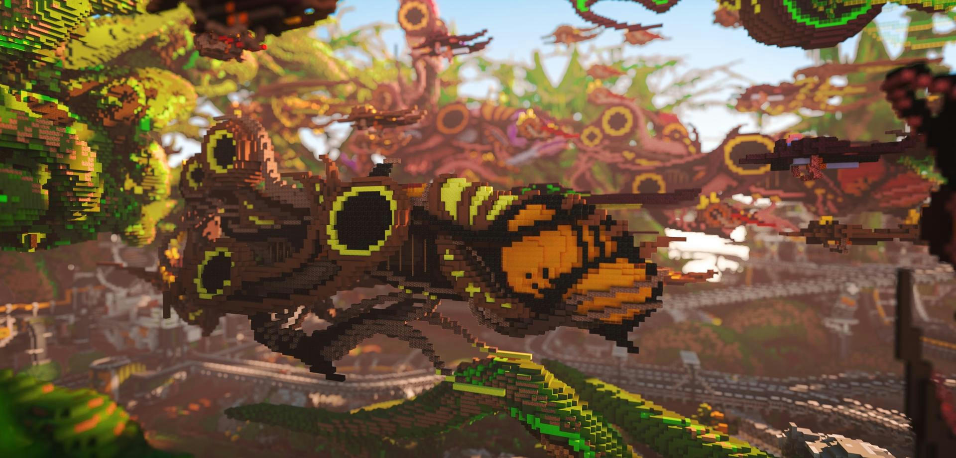 Wasp ship closeup in the city of alien swamp by Antrelial